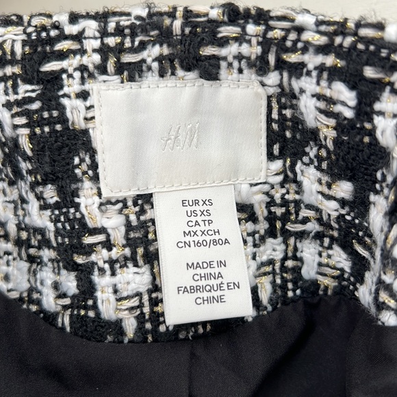 H&M tweed blazer jacket XS - Picture 4 of 4